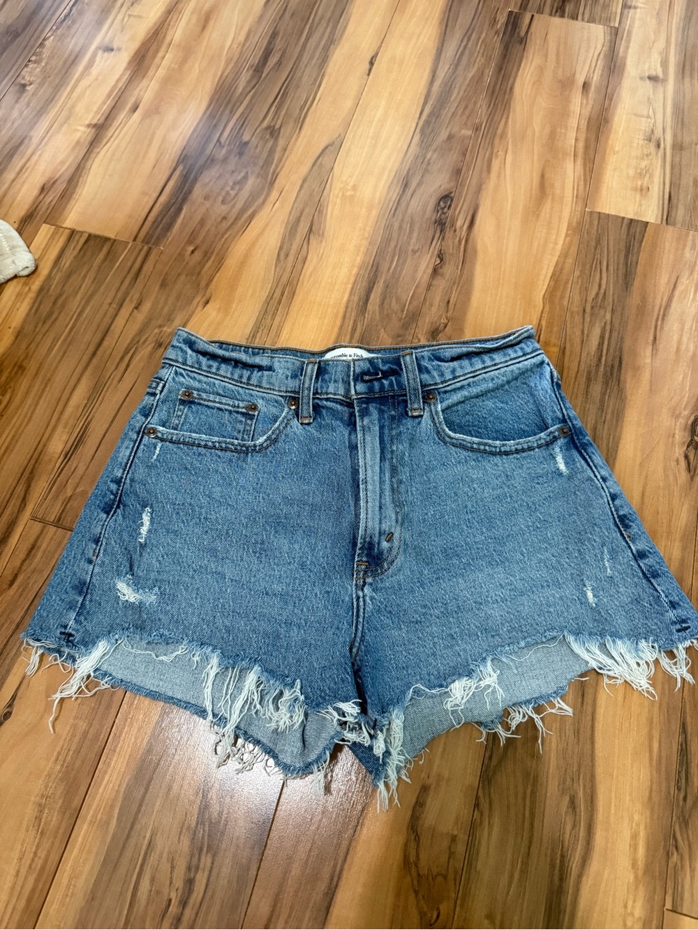 Abercrombie & Fitch Distressed Blue Denim Cutoff Shorts